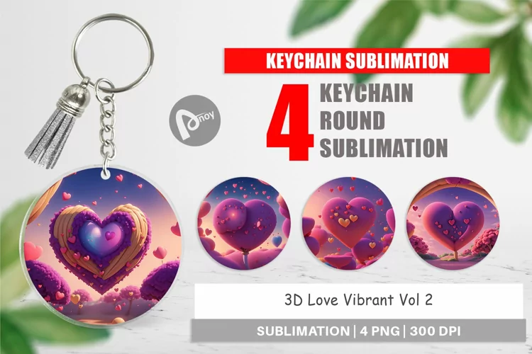 Keychain 3D Love Vibrant