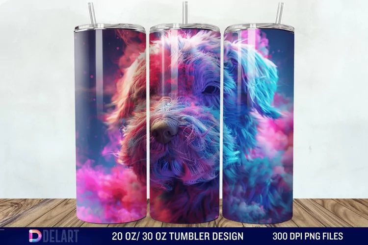 3D Magic Dog Tumbler Wrap