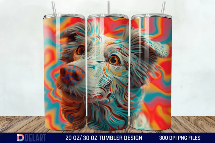 3D Magic Dog Tumbler Wrap