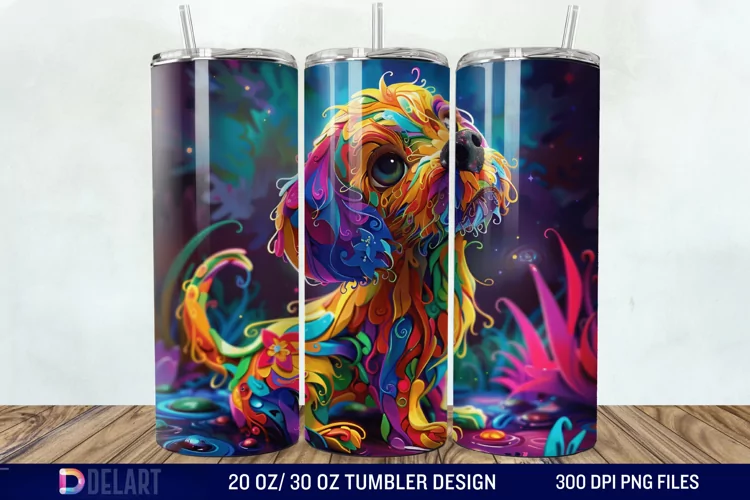 3D Magic Dog Tumbler Wrap