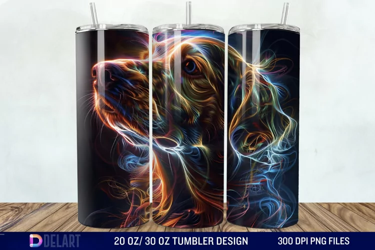 3D Magic Dog Tumbler Wrap