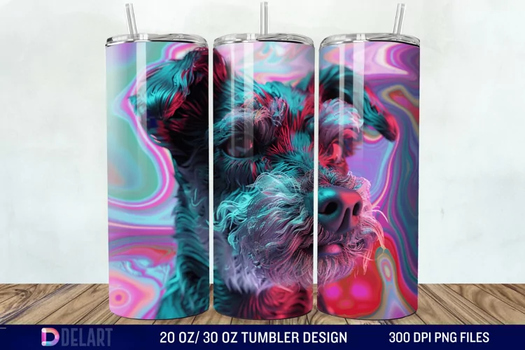 3D Magic Dog Tumbler Wrap