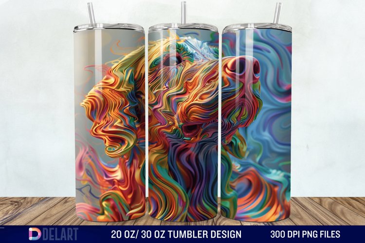 3D Magic Dog Tumbler Wrap example image 1