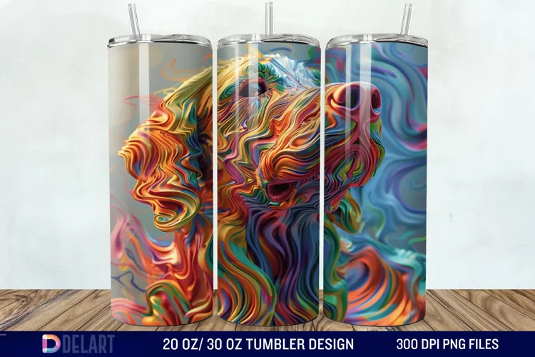 3D Magic Dog Tumbler Wrap
