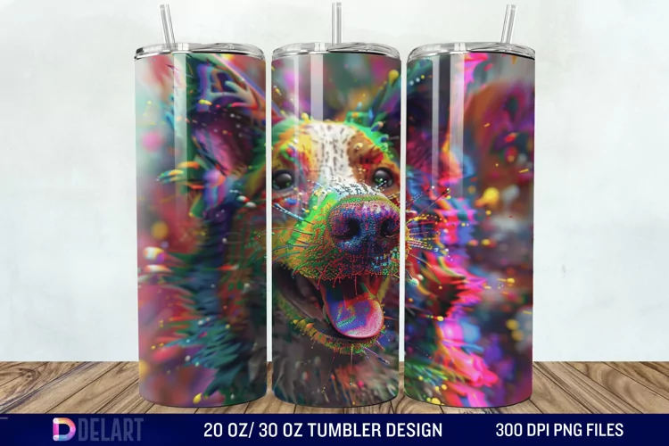 3D Magic Dog Tumbler Wrap