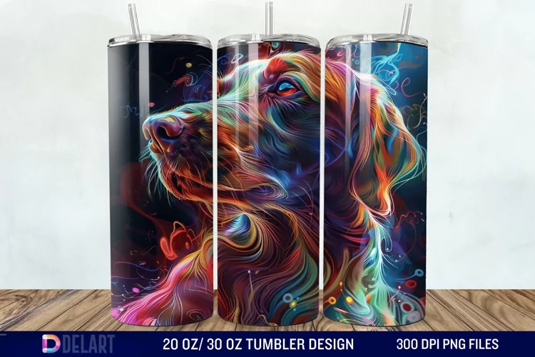 3D Magic Dog Tumbler Wrap