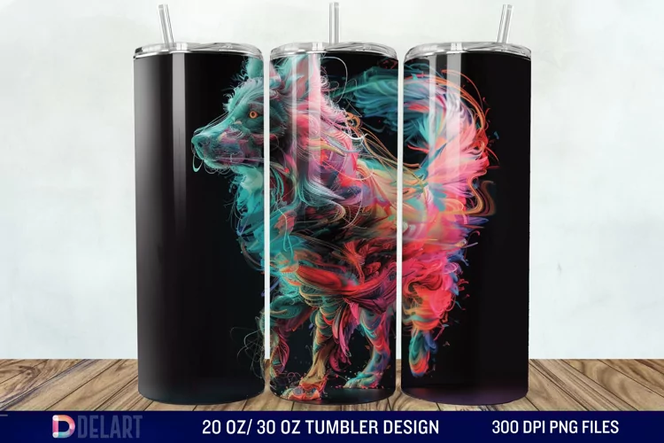 3D Magic Dog Tumbler Wrap
