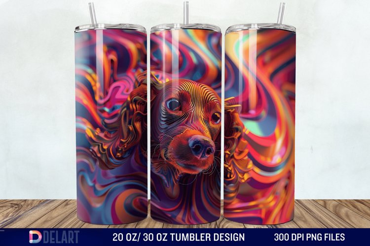 3D Magic Dog Tumbler Wrap example image 1
