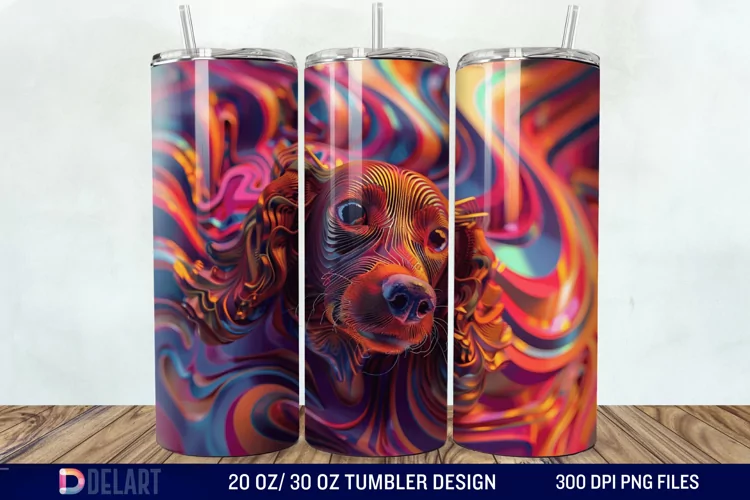 3D Magic Dog Tumbler Wrap