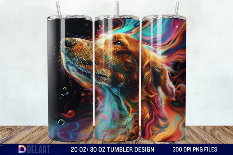 3D Magic Dog Tumbler Wrap example image 1