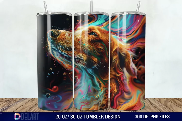 3D Magic Dog Tumbler Wrap