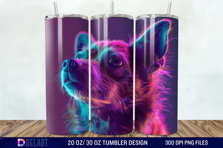 3D Magic Dog Tumbler Wrap
