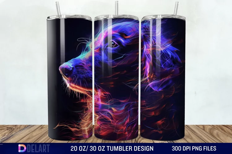 3D Magic Dog Tumbler Wrap