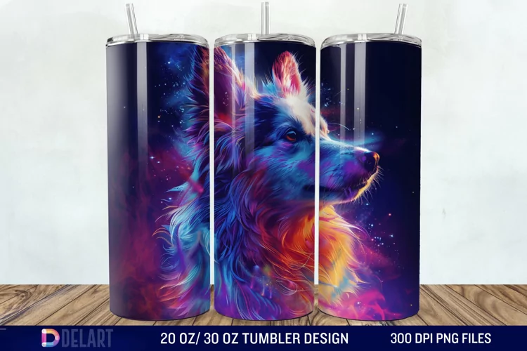 3D Magic Dog Tumbler Wrap