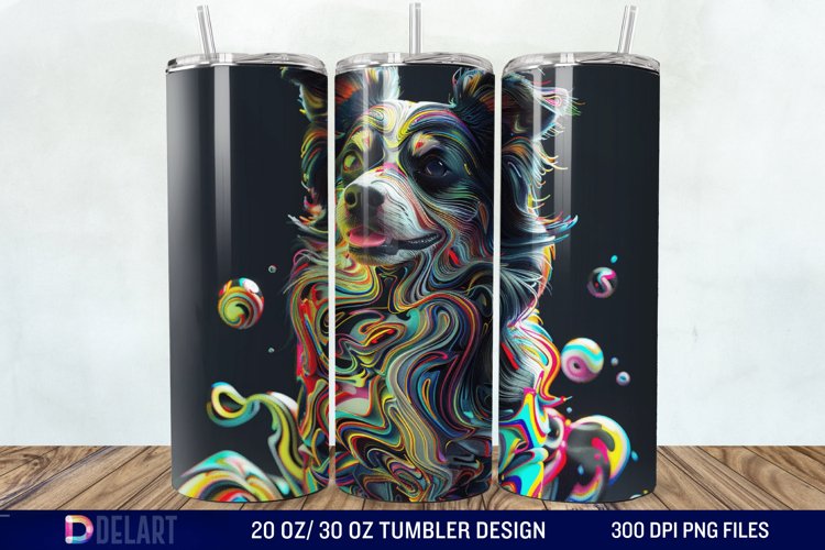 3D Magic Dog Tumbler Wrap example image 1