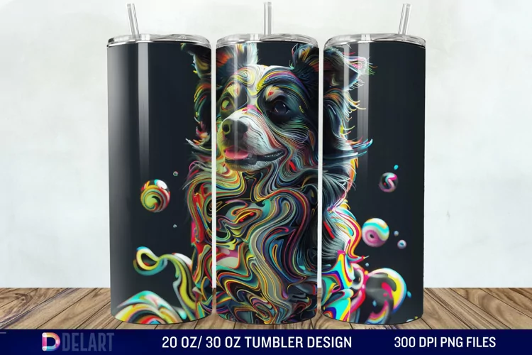 3D Magic Dog Tumbler Wrap