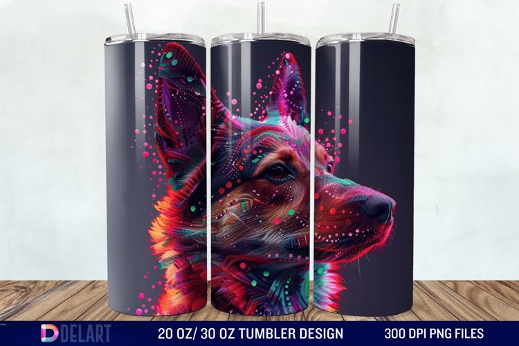 3D Magic Dog Tumbler Wrap example image 1