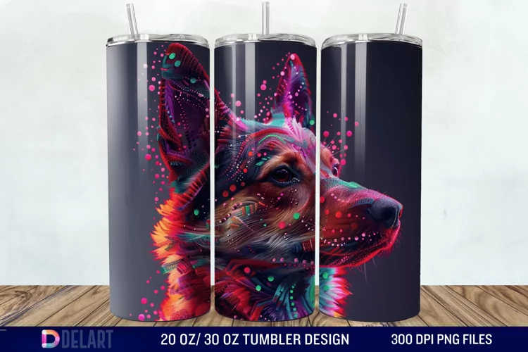 3D Magic Dog Tumbler Wrap