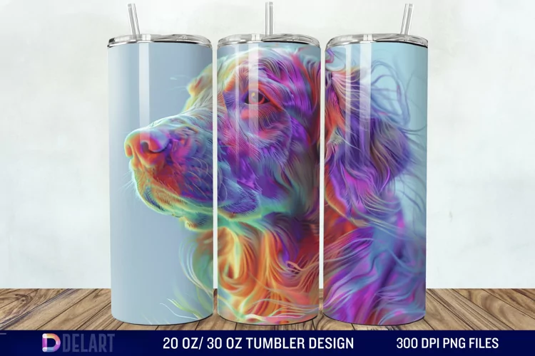3D Magic Dog Tumbler Wrap