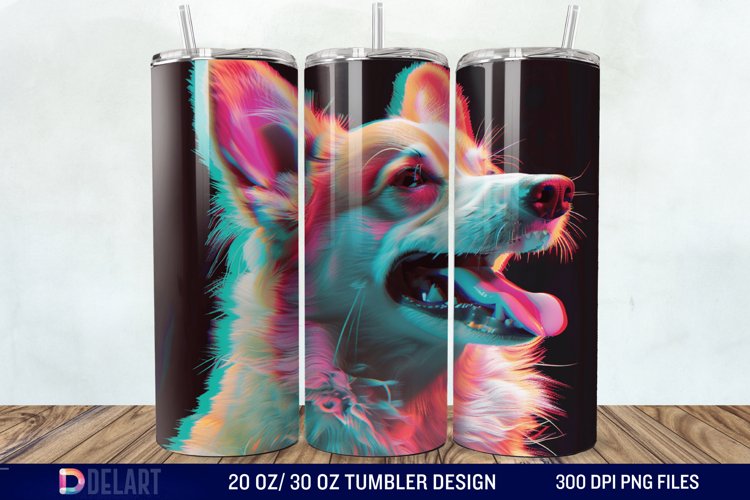 3D Magic Dog Tumbler Wrap example image 1