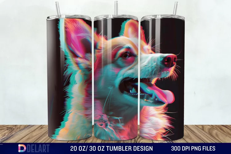 3D Magic Dog Tumbler Wrap