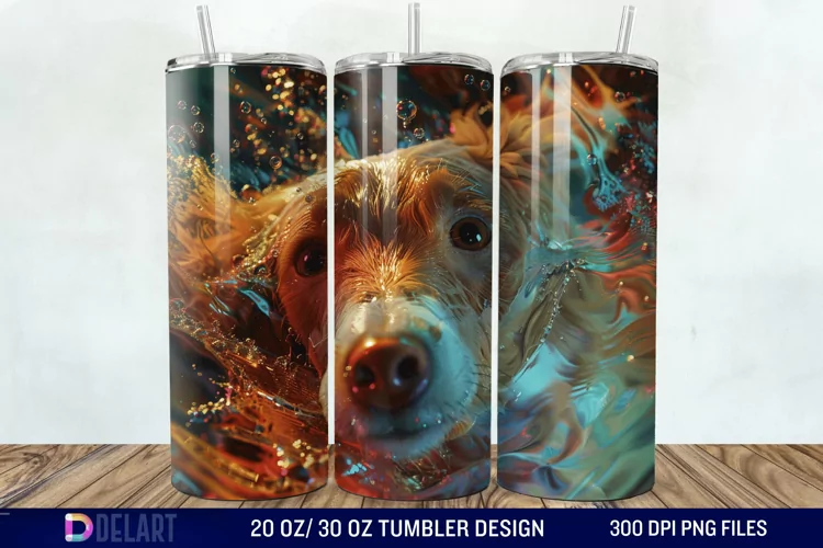 3D Magic Dog Tumbler Wrap