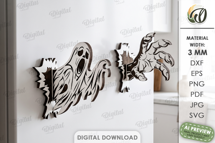 3D Fridge Magnets Laser Cut. Kitchen Magnet SVG