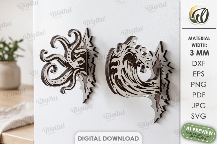 3D Fridge Magnets Laser Cut. Kitchen Magnet SVG example image 1