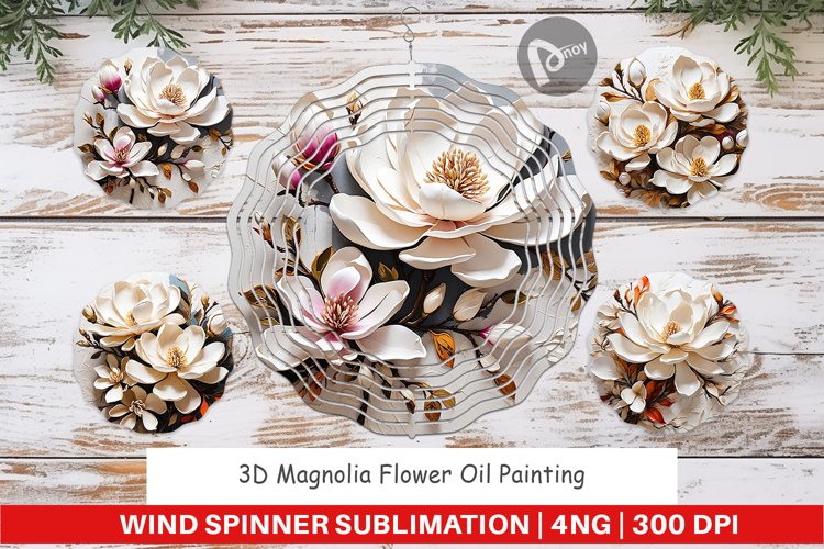 Wind Spinner 3D Magnolia Flower
