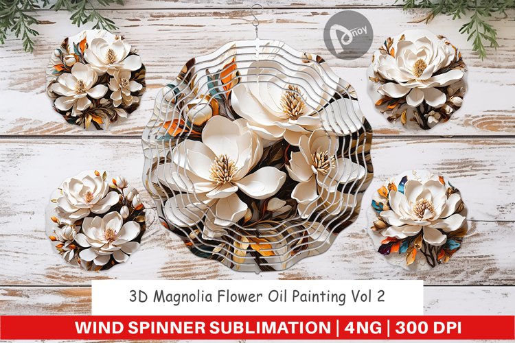 Wind Spinner 3D Magnolia Flower