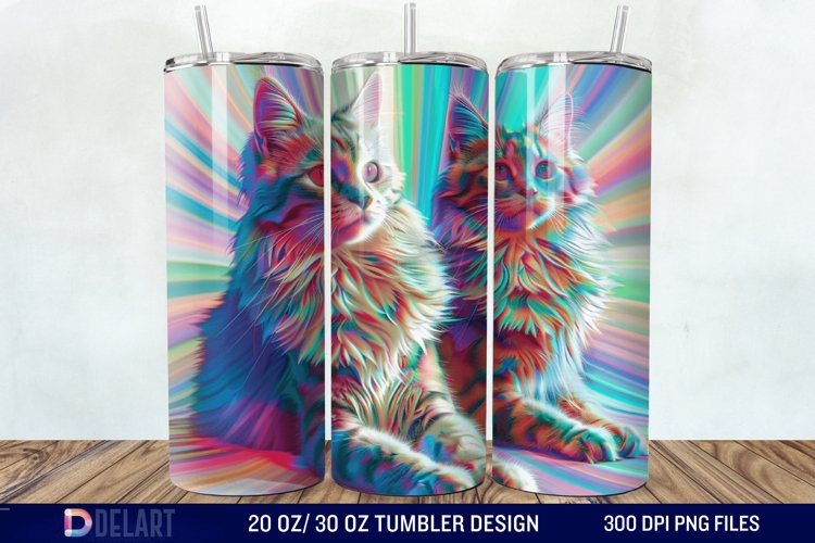 3D Maine Coon Cat Tumbler Wrap example image 1