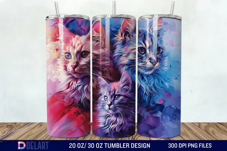 3D Maine Coon Cat Tumbler Wrap