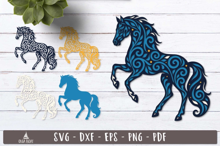 3d Majestic Horse Layered SVG Tribal design