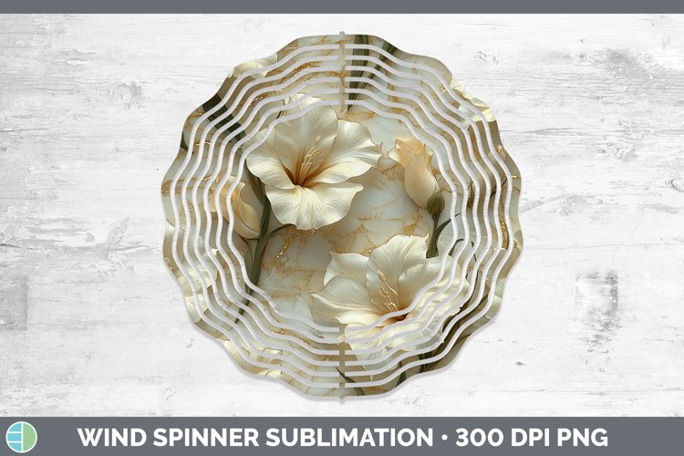 Gorgeous3D Marble Flowers Wind Spinner design.