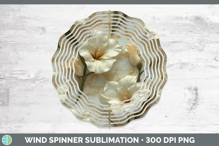 3D Marble Flowers Gladiolus Wind Spinner Sublimation Spinner