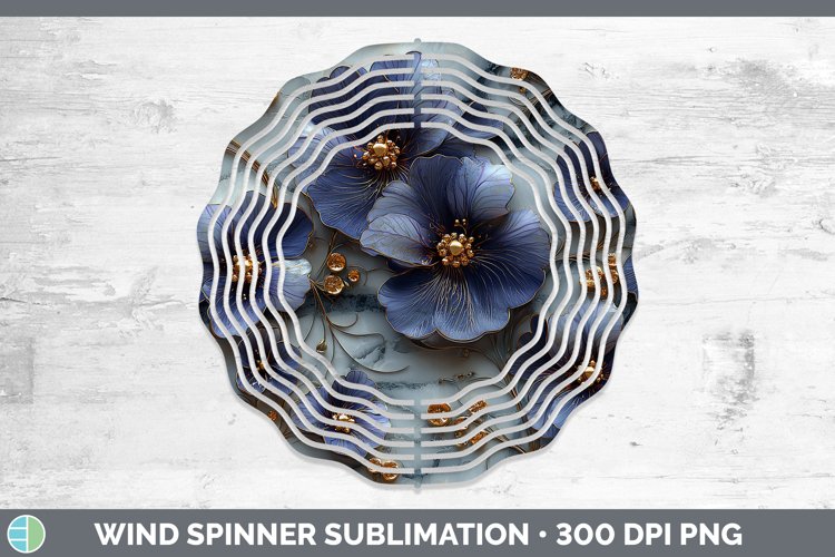 Gorgeous3D Marble Flowers Wind Spinner design.