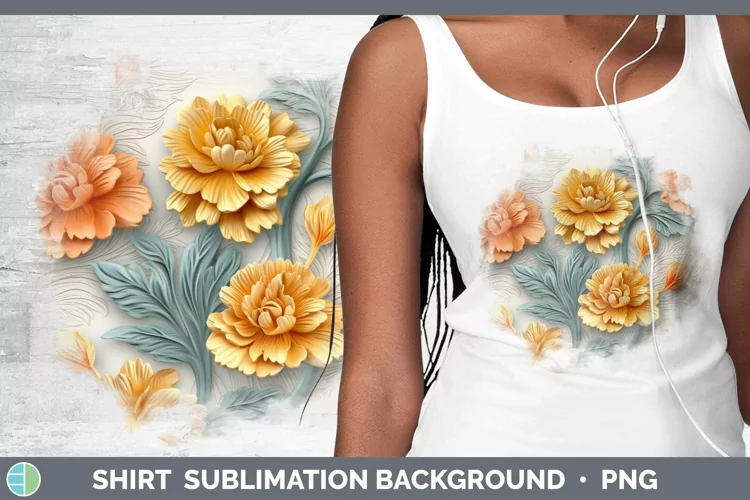 3D Marigold Shirt Sublimation Sublimation Background Designs