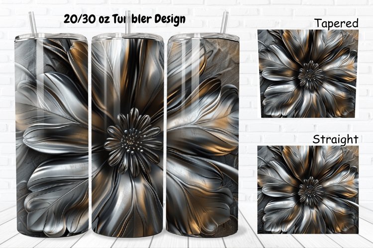 3D Metal Flower 20/30oz Skinny Tumbler example image 1