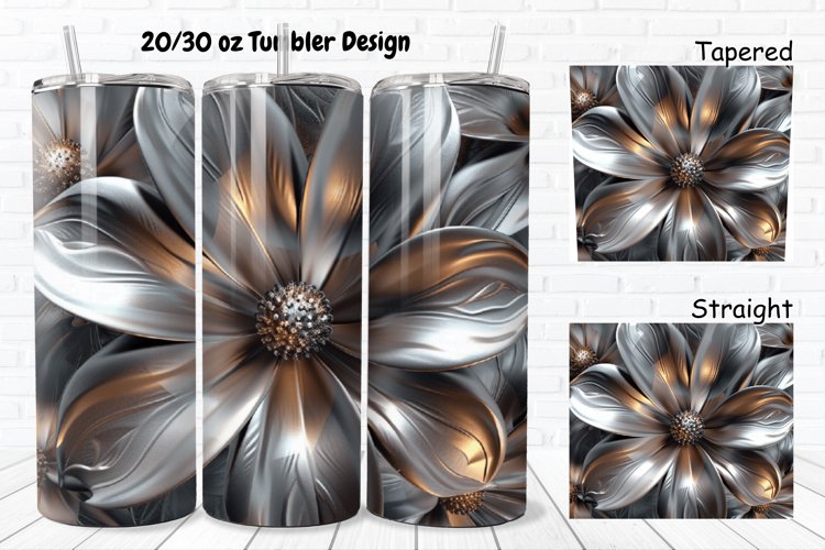 3D Metal Flower 20/30oz Skinny Tumbler example image 1