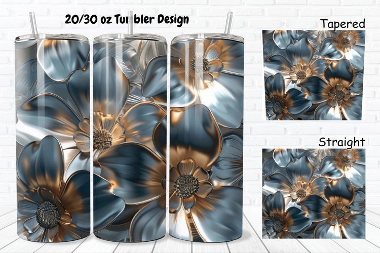 3D Metal Flower 20/30oz Skinny Tumbler example image 1