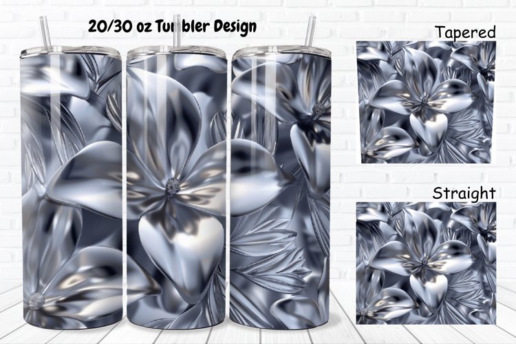 3D Metal Flower 20/30oz Skinny Tumbler example image 1