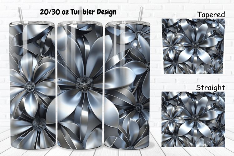 3D Metal Flower 20/30oz Skinny Tumbler example image 1