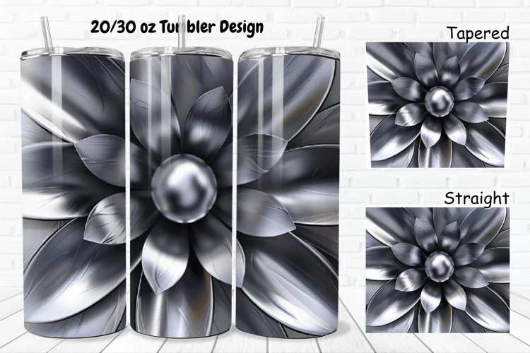 3D Metal Flower 20/30oz Skinny Tumbler