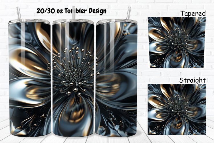 3D Metal Flower 20/30oz Skinny Tumbler example image 1