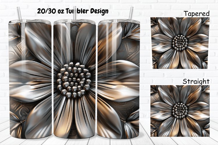 3D Metal Flower 20/30oz Skinny Tumbler example image 1