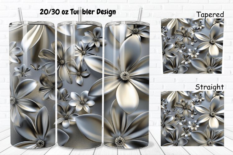 3D Metal Flower 20/30oz Skinny Tumbler example image 1