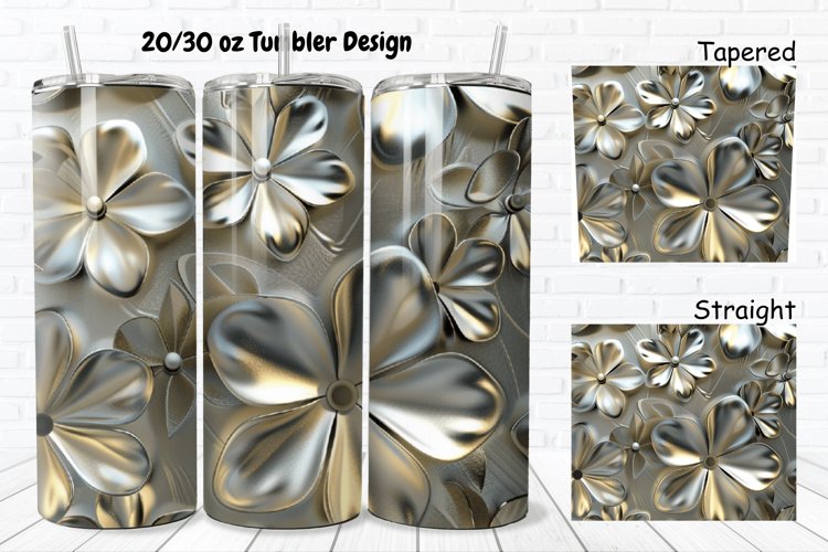 3D Metal Flower 20/30oz Skinny Tumbler example image 1