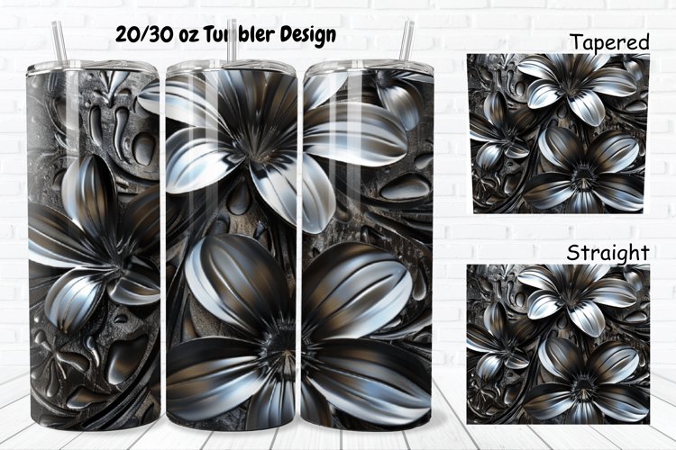 3D Metal Flower 20/30oz Skinny Tumbler example image 1