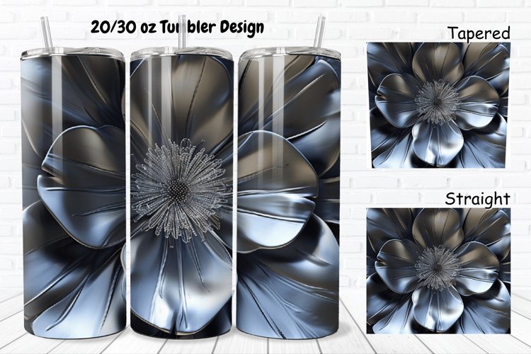 3D Metal Flower 20/30oz Skinny Tumbler example image 1