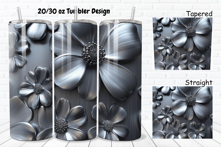 3D Metal Flower 20/30oz Skinny Tumbler example image 1